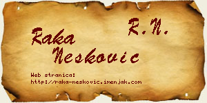 Raka Nešković vizit kartica